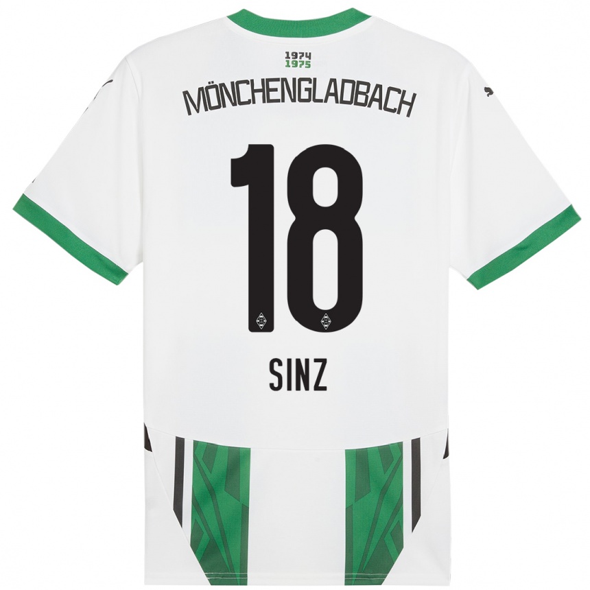 Women Football Michelle Sinz #18 White Green Home Jersey 2024/25 T-Shirt Australia