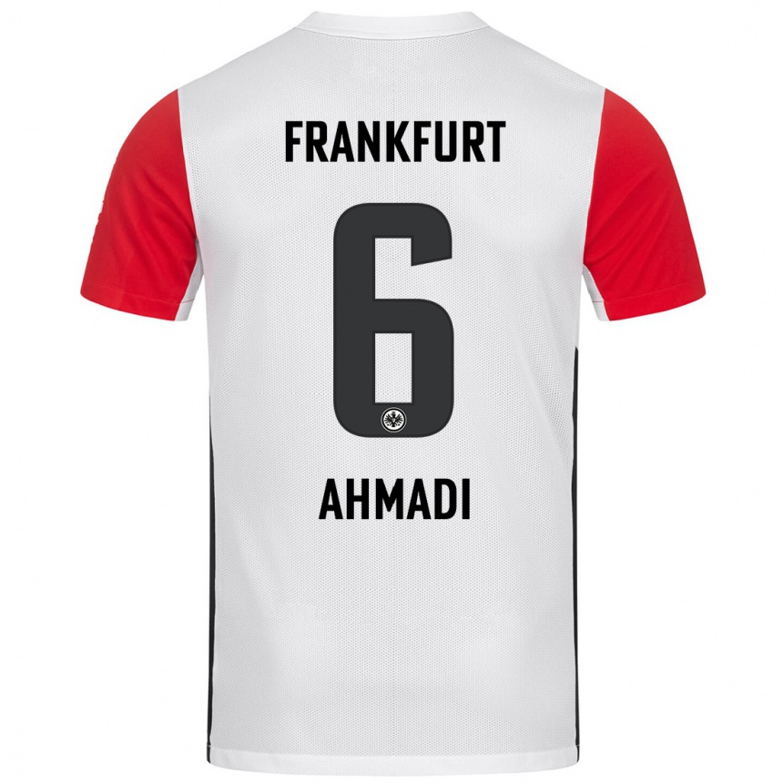 Women Football Shayan Ahmadi #6 White Red Home Jersey 2024/25 T-Shirt Australia