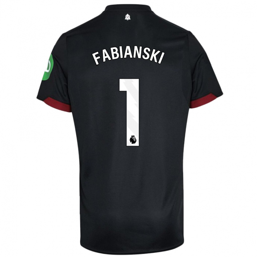 Women Football Lukasz Fabianski #1 Black White Away Jersey 2024/25 T-Shirt Australia