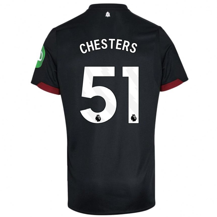 Women Football Dan Chesters #51 Black White Away Jersey 2024/25 T-Shirt Australia