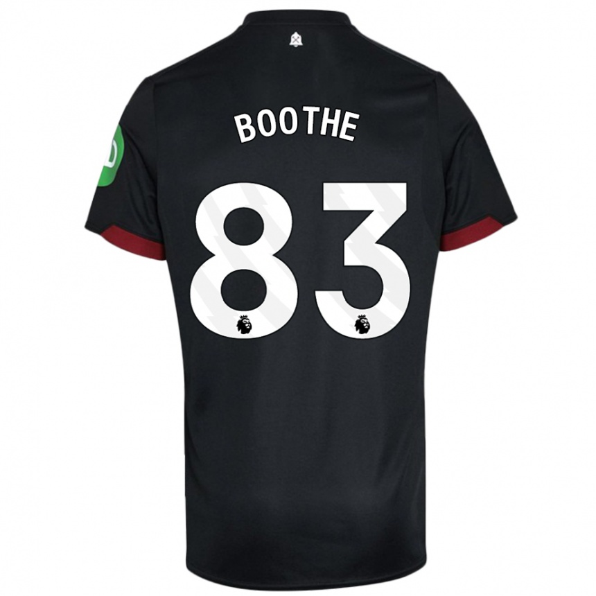 Women Football Sebastian Boothe #83 Black White Away Jersey 2024/25 T-Shirt Australia