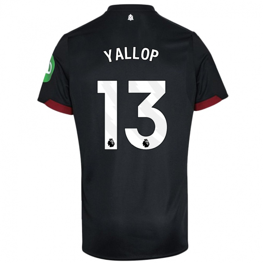 Women Football Tameka Yallop #13 Black White Away Jersey 2024/25 T-Shirt Australia