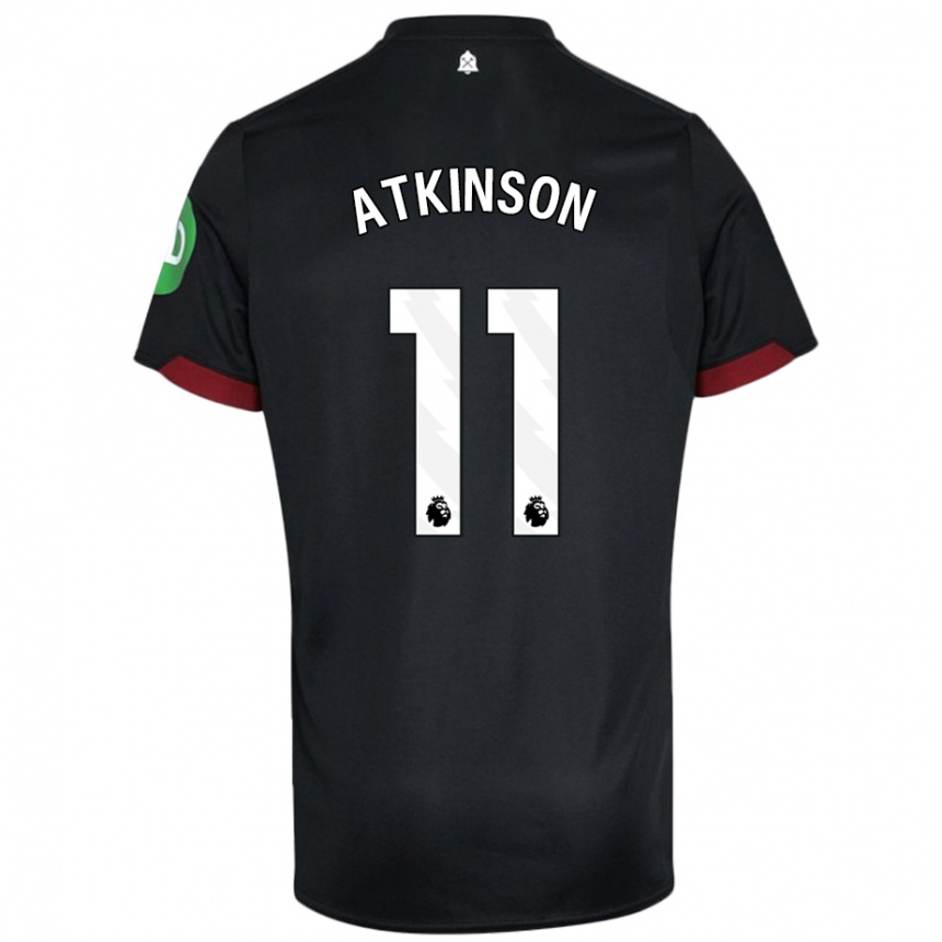 Women Football Izzy Atkinson #11 Black White Away Jersey 2024/25 T-Shirt Australia