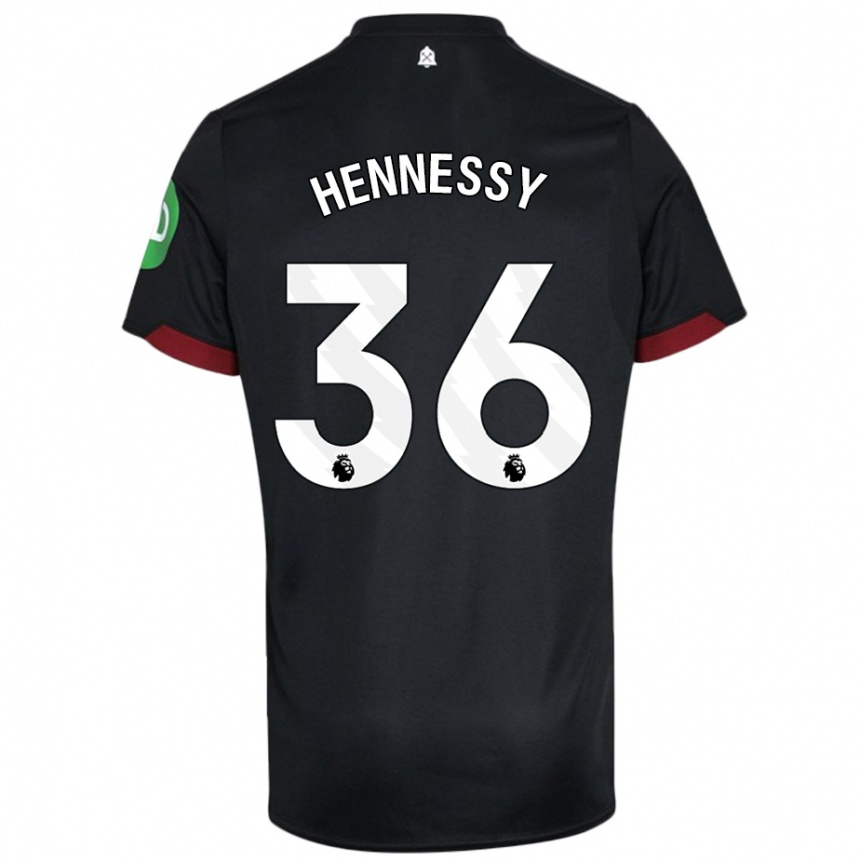 Women Football Alexandra Hennessy #36 Black White Away Jersey 2024/25 T-Shirt Australia