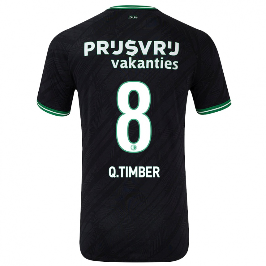 Women Football Quinten Timber #8 Black Green Away Jersey 2024/25 T-Shirt Australia