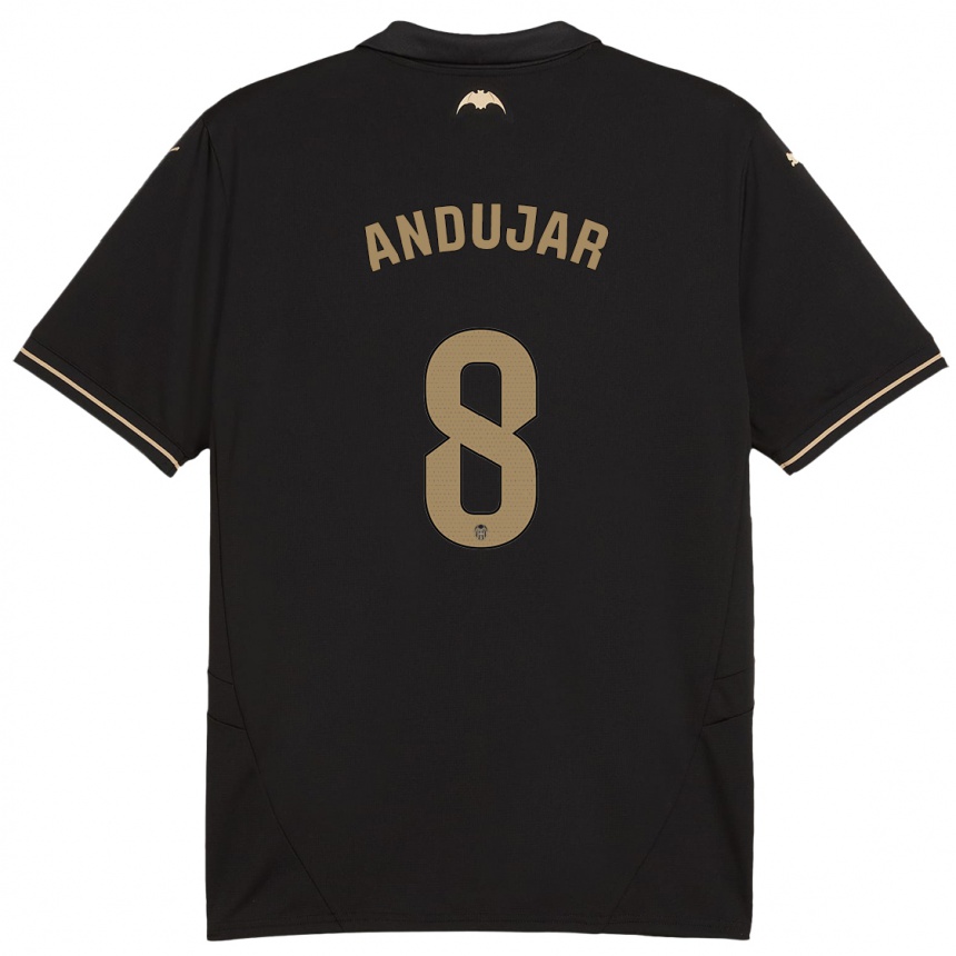 Women Football Candela Andujar #8 Black Away Jersey 2024/25 T-Shirt Australia