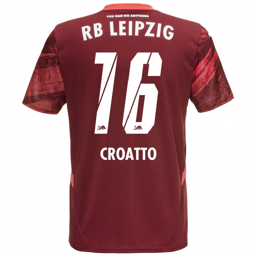 Women Football Michela Croatto #16 Burgundy Away Jersey 2024/25 T-Shirt Australia