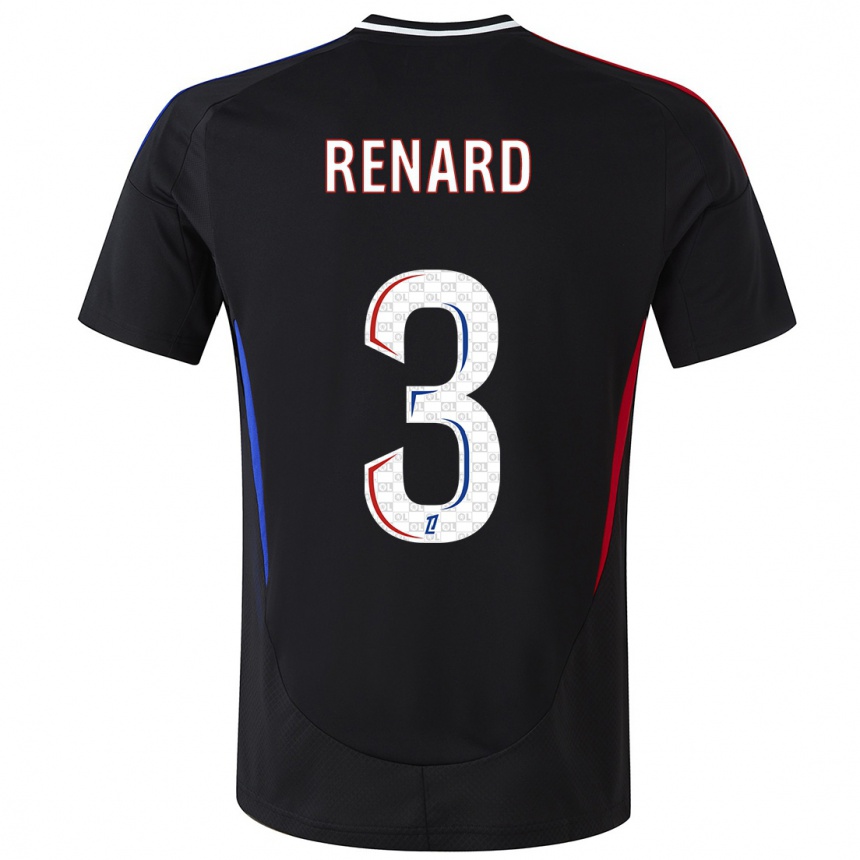 Women Football Wendie Renard #3 Black Away Jersey 2024/25 T-Shirt Australia