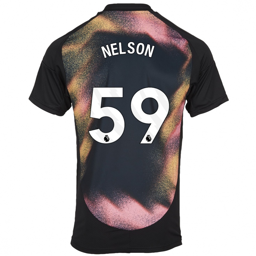 Women Football Ronny Nelson #59 Black White Away Jersey 2024/25 T-Shirt Australia