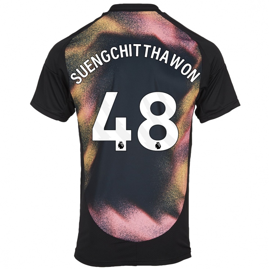 Women Football Thanawat Suengchitthawon #48 Black White Away Jersey 2024/25 T-Shirt Australia