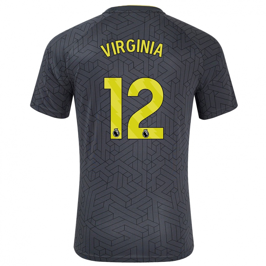 Women Football João Virgínia #12 Black Yellow Away Jersey 2024/25 T-Shirt Australia