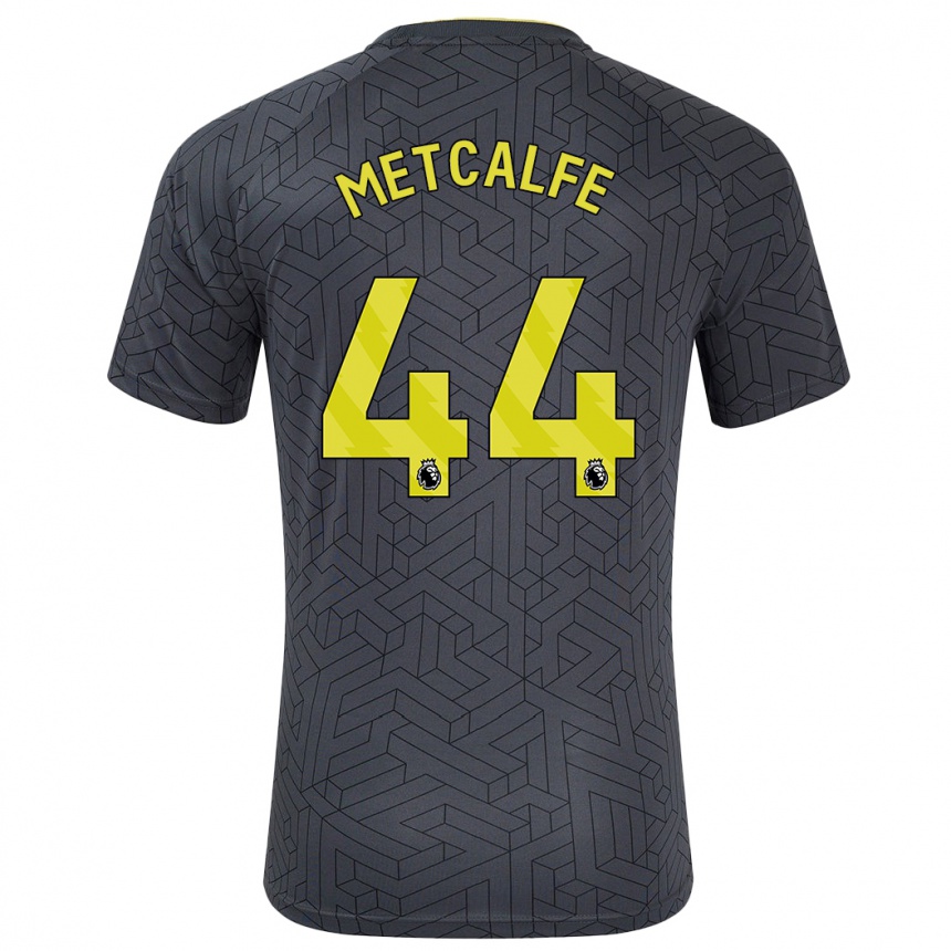 Women Football Jenson Metcalfe #44 Black Yellow Away Jersey 2024/25 T-Shirt Australia