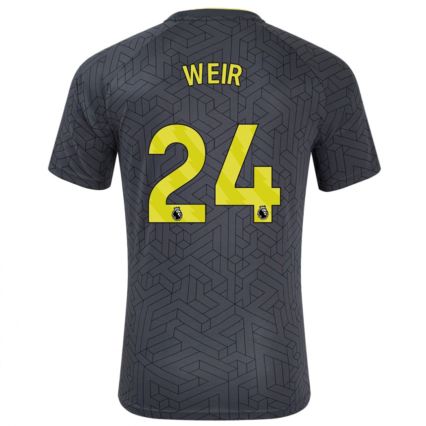 Women Football Kenzie Weir #24 Black Yellow Away Jersey 2024/25 T-Shirt Australia