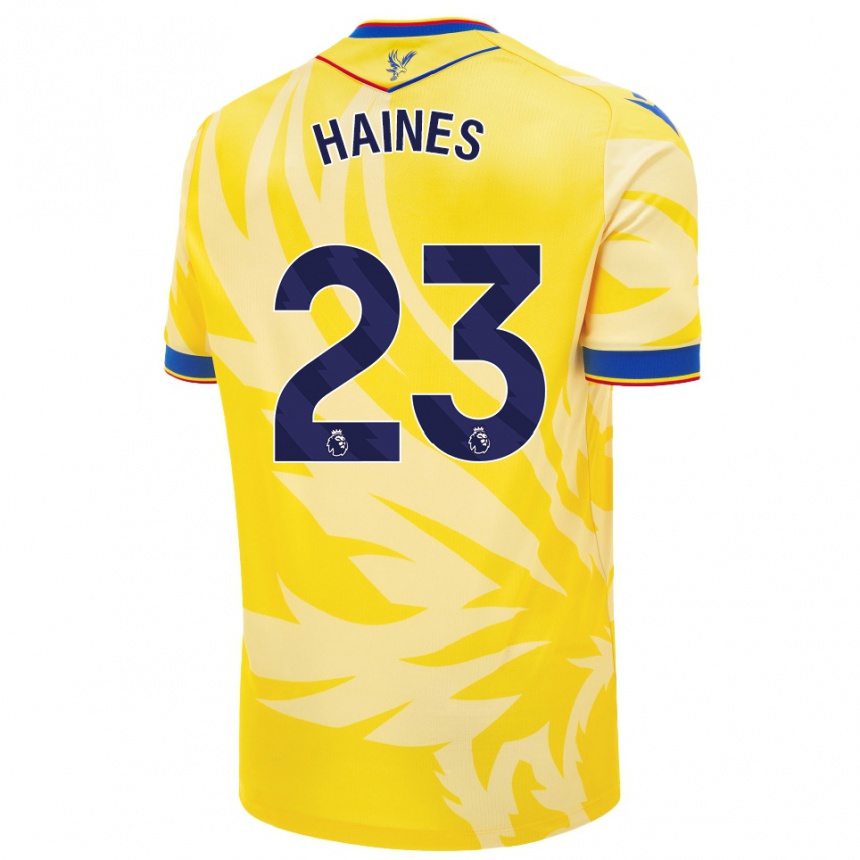 Women Football Coral-Jade Haines #23 Yellow Away Jersey 2024/25 T-Shirt Australia