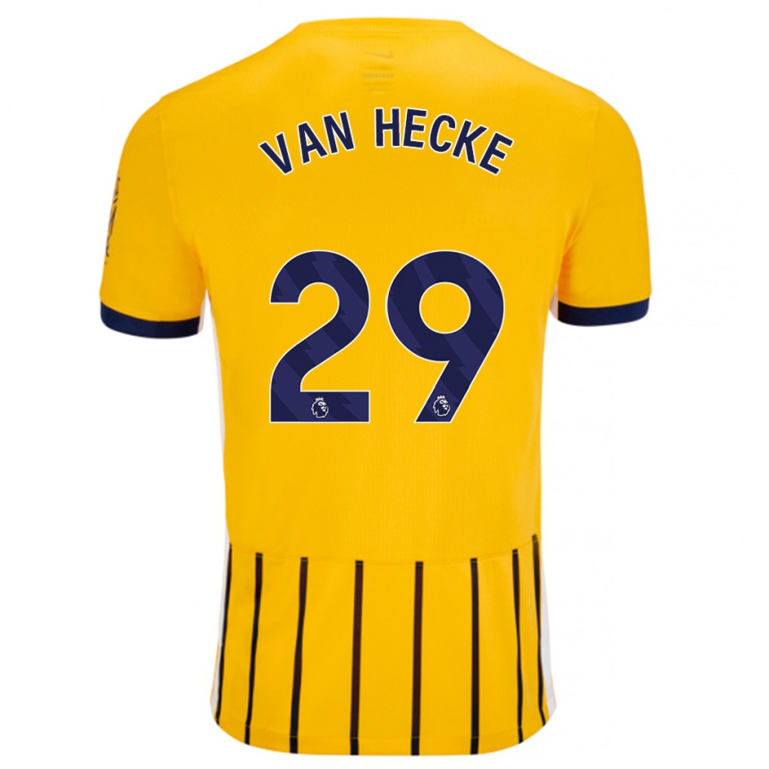 Women Football Jan Paul Van Hecke #29 Gold Blue Pinstripes Away Jersey 2024/25 T-Shirt Australia