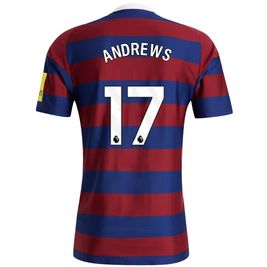 Women Football Amy Andrews #17 Burgundy Navy Blue Away Jersey 2024/25 T-Shirt Australia