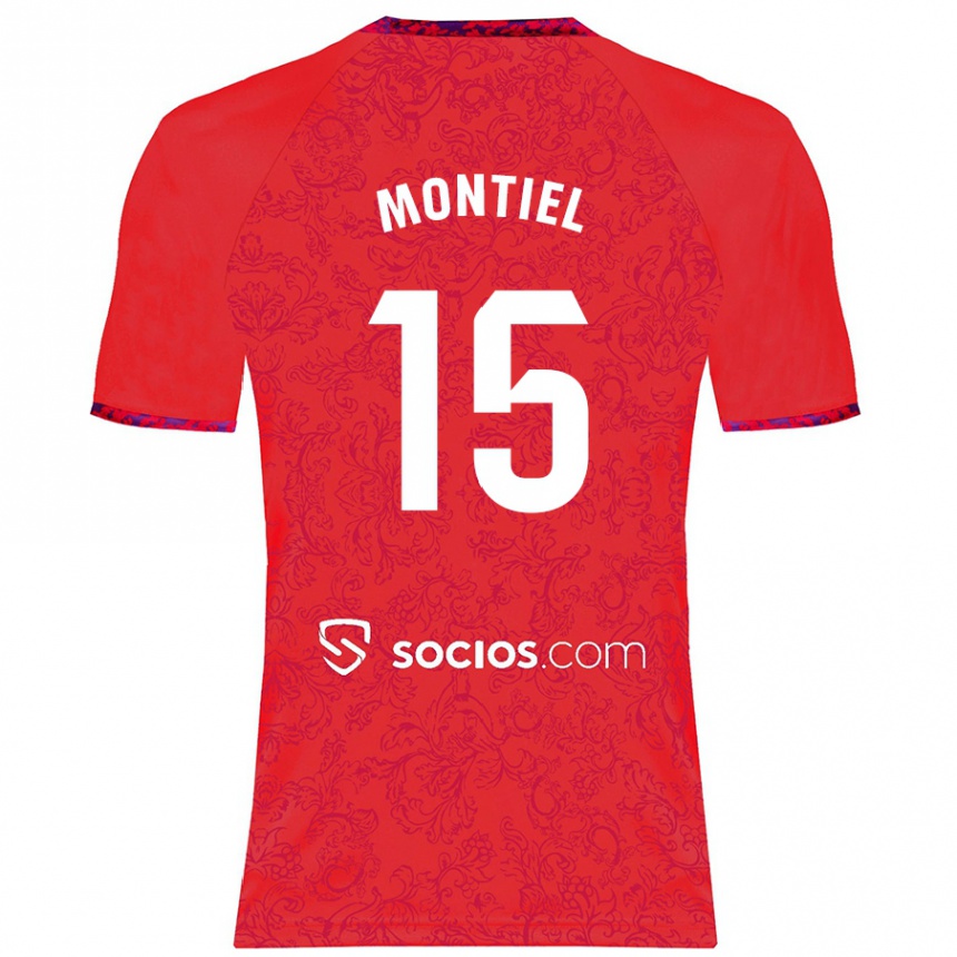 Women Football Gonzalo Montiel #15 Red Away Jersey 2024/25 T-Shirt Australia