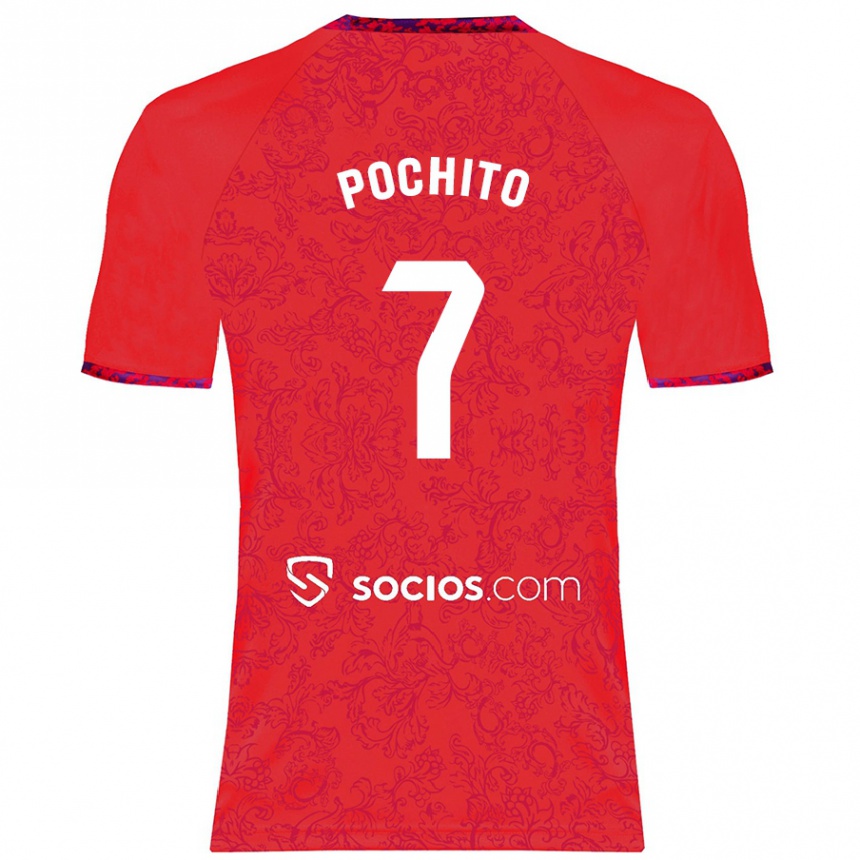 Women Football Pochito #7 Red Away Jersey 2024/25 T-Shirt Australia