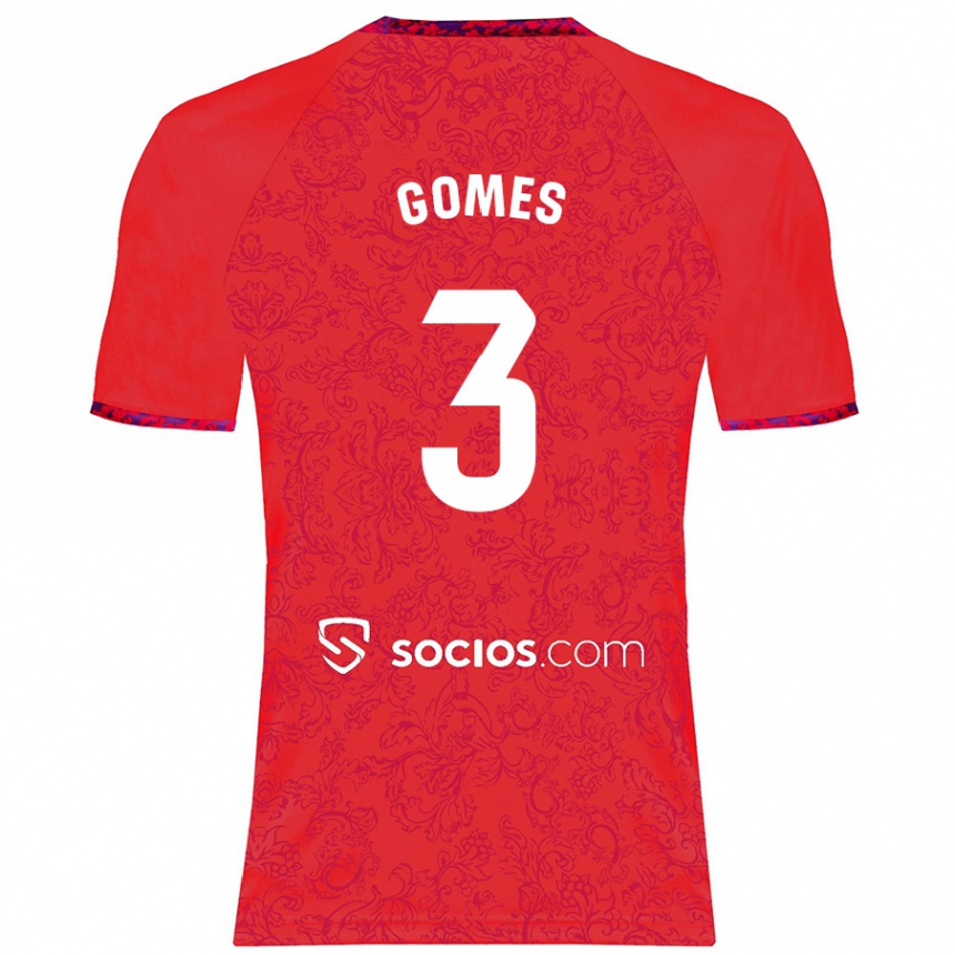 Women Football Diana Gomes #3 Red Away Jersey 2024/25 T-Shirt Australia