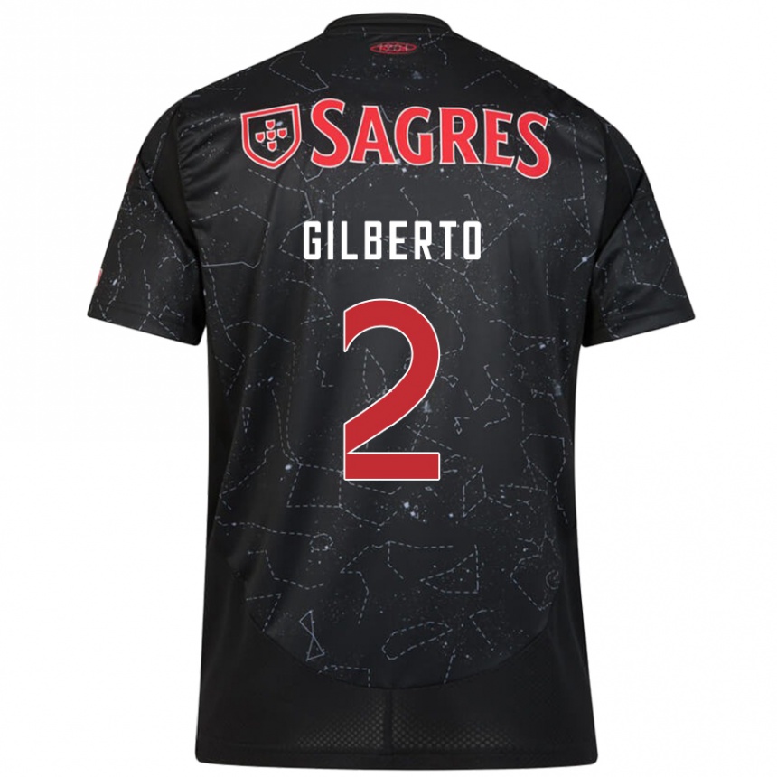 Women Football Gilberto #2 Black Red Away Jersey 2024/25 T-Shirt Australia