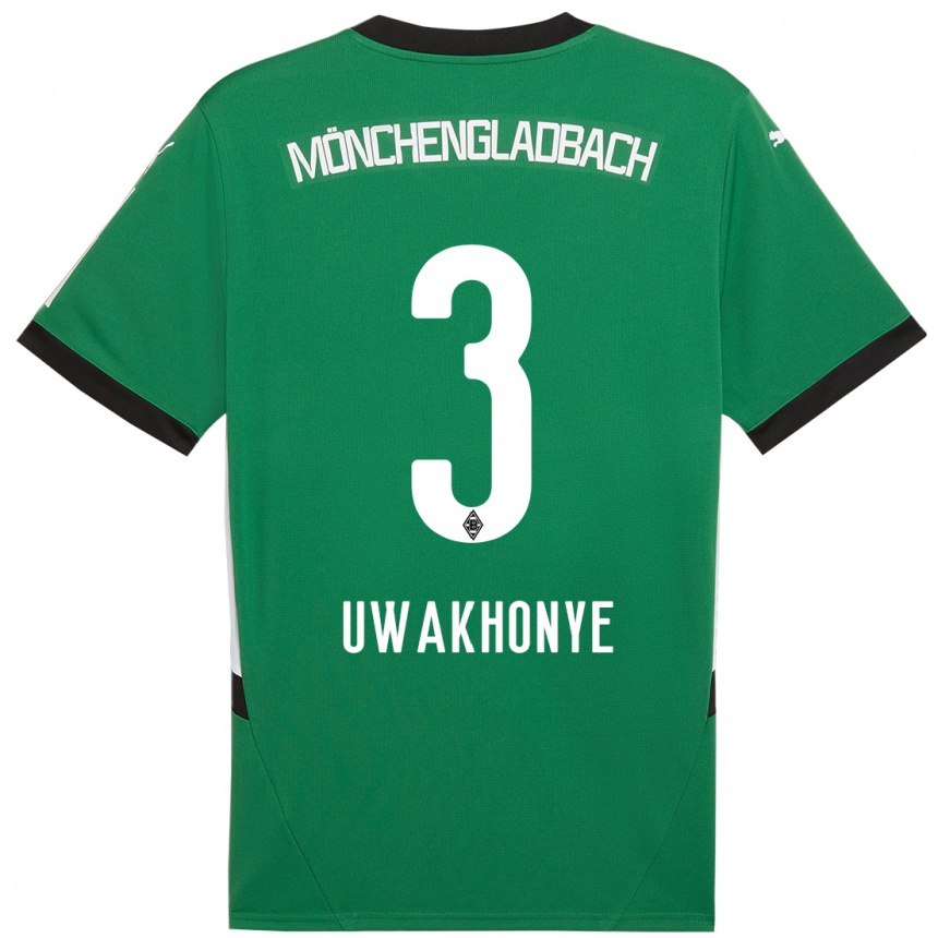 Women Football Joshua Uwakhonye #3 Green White Away Jersey 2024/25 T-Shirt Australia