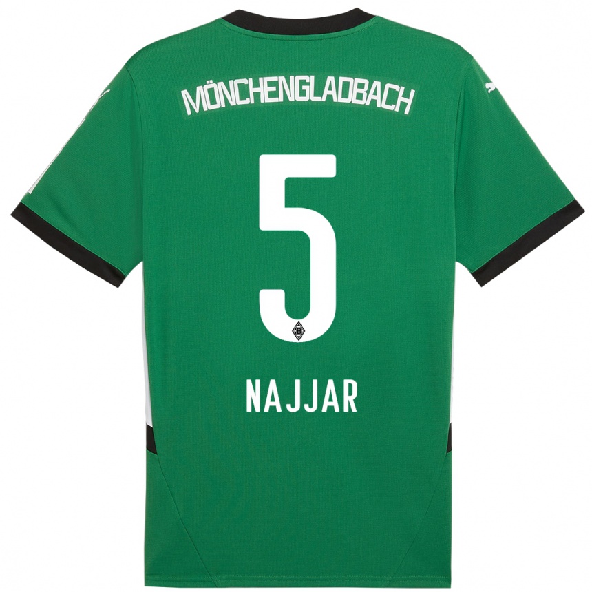 Women Football Jamil Najjar #5 Green White Away Jersey 2024/25 T-Shirt Australia