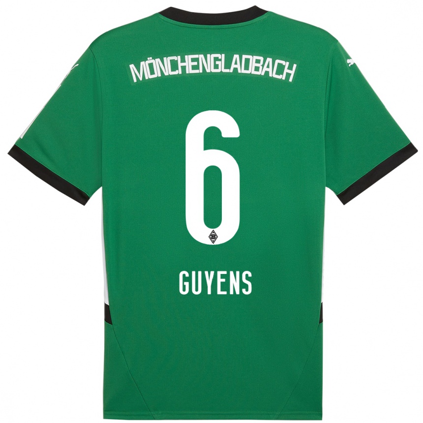 Women Football Emily Guyens #6 Green White Away Jersey 2024/25 T-Shirt Australia