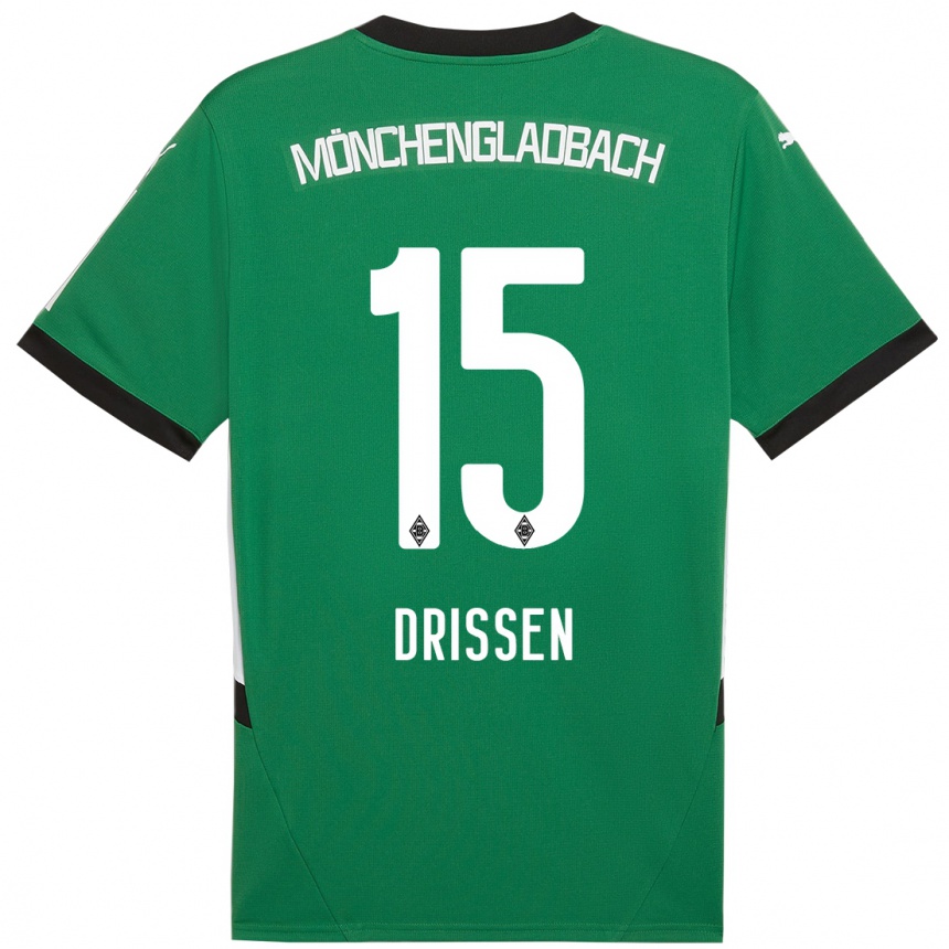 Women Football Sam Drissen #15 Green White Away Jersey 2024/25 T-Shirt Australia