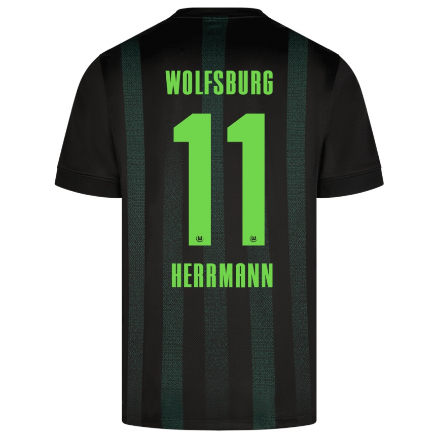 Women Football Max Herrmann #11 Dark Green Away Jersey 2024/25 T-Shirt Australia