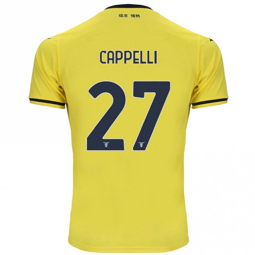 Women Football Tommaso Cappelli #27 Yellow Away Jersey 2024/25 T-Shirt Australia