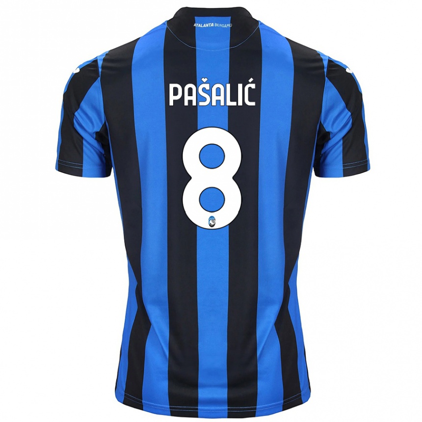 Kids Football Mario Pasalic #8 Blue Black Home Jersey 2024/25 T-Shirt Australia