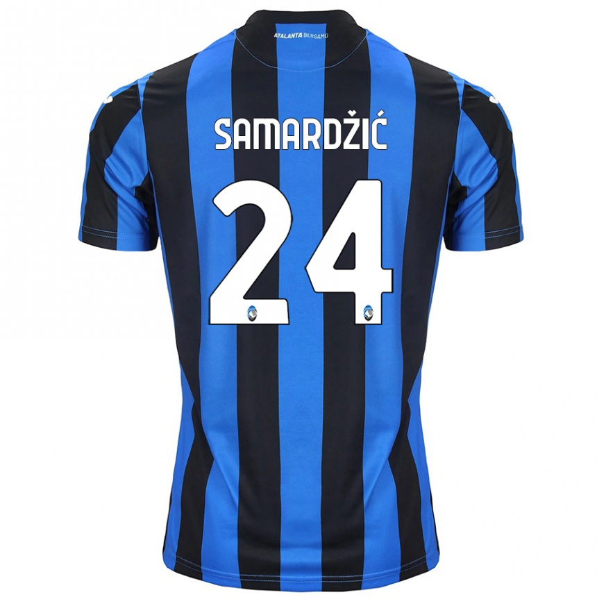 Kids Football Lazar Samardžić #24 Blue Black Home Jersey 2024/25 T-Shirt Australia