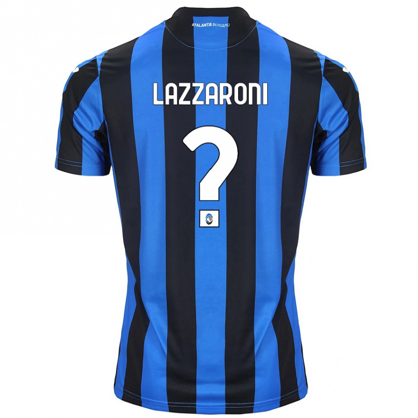 Kids Football Andrea Lazzaroni #0 Blue Black Home Jersey 2024/25 T-Shirt Australia