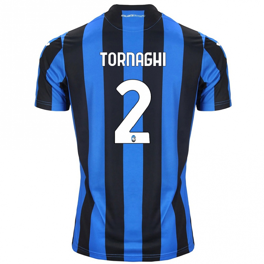 Kids Football Pietro Tornaghi #2 Blue Black Home Jersey 2024/25 T-Shirt Australia