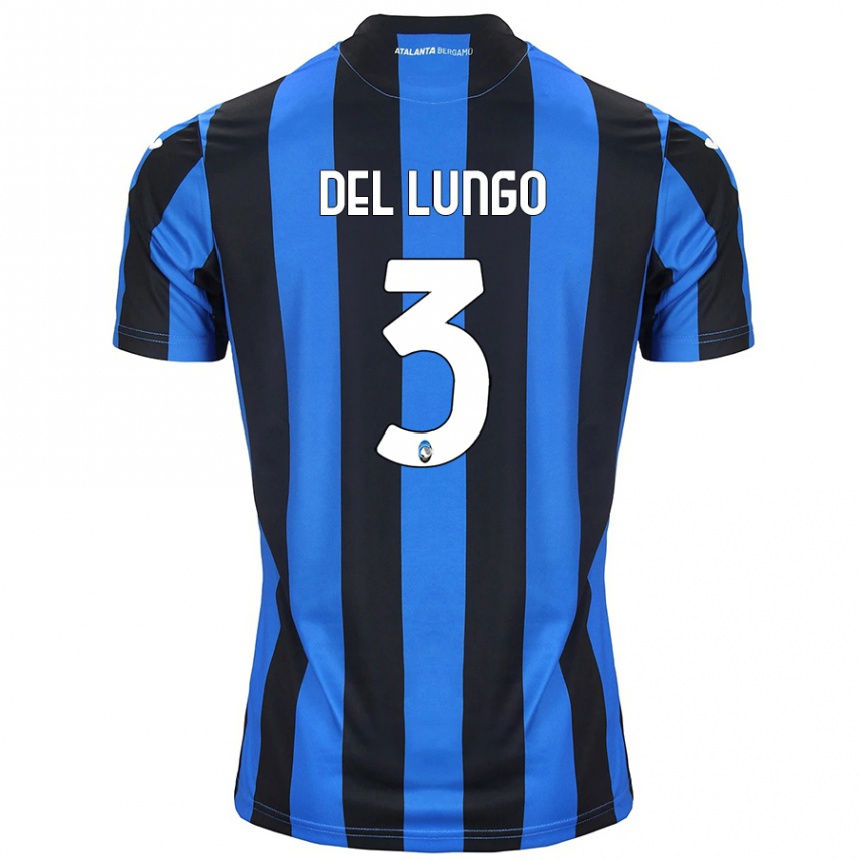 Kids Football Tommaso Del Lungo #3 Blue Black Home Jersey 2024/25 T-Shirt Australia