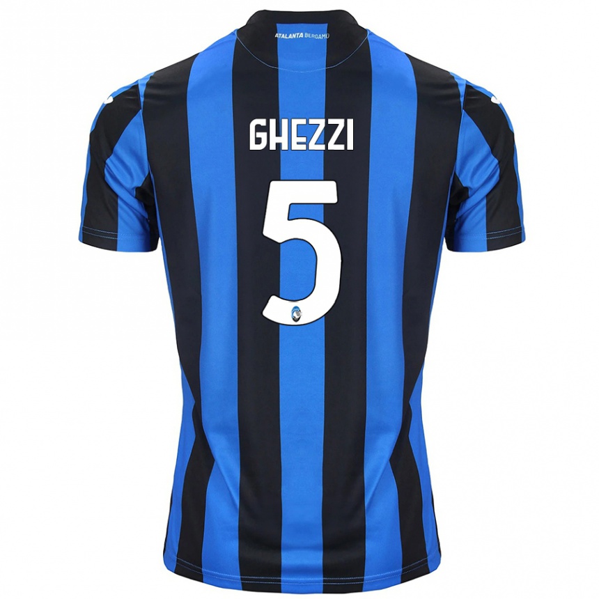 Kids Football Samuele Ghezzi #5 Blue Black Home Jersey 2024/25 T-Shirt Australia