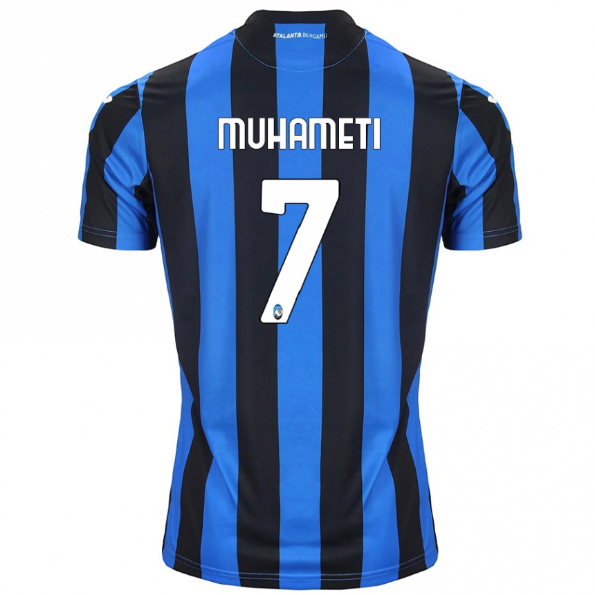 Kids Football Endri Muhameti #7 Blue Black Home Jersey 2024/25 T-Shirt Australia