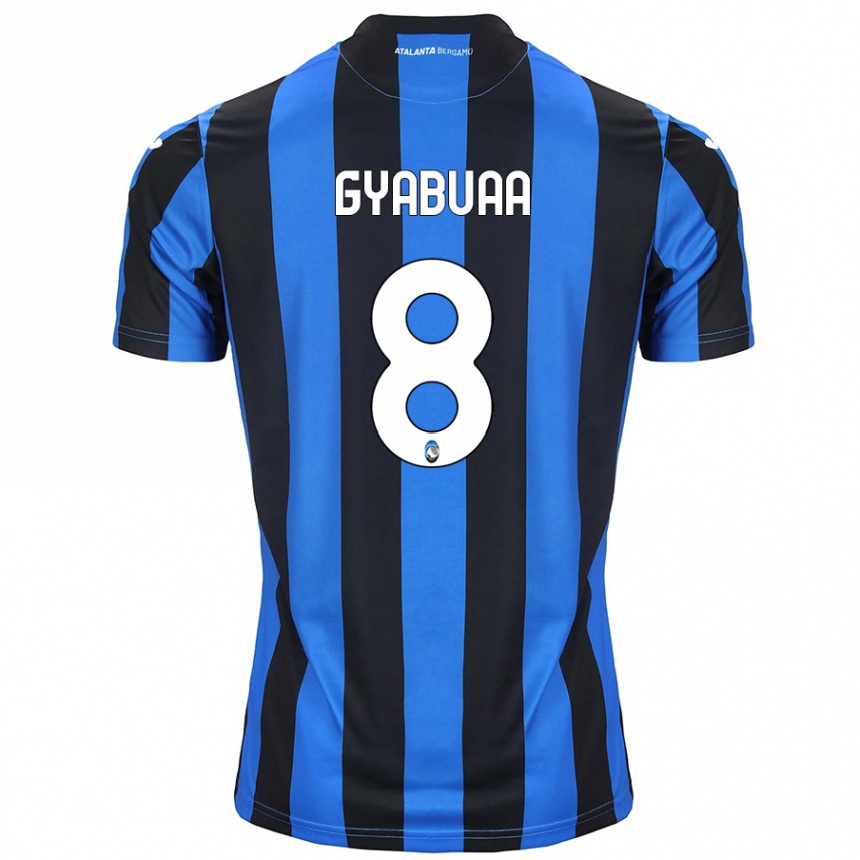 Kids Football Emmanuel Gyabuaa #8 Blue Black Home Jersey 2024/25 T-Shirt Australia