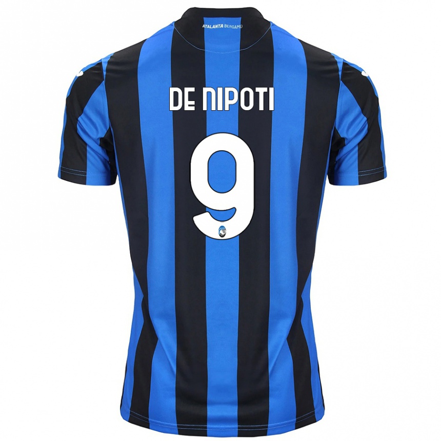 Kids Football Tommaso De Nipoti #9 Blue Black Home Jersey 2024/25 T-Shirt Australia