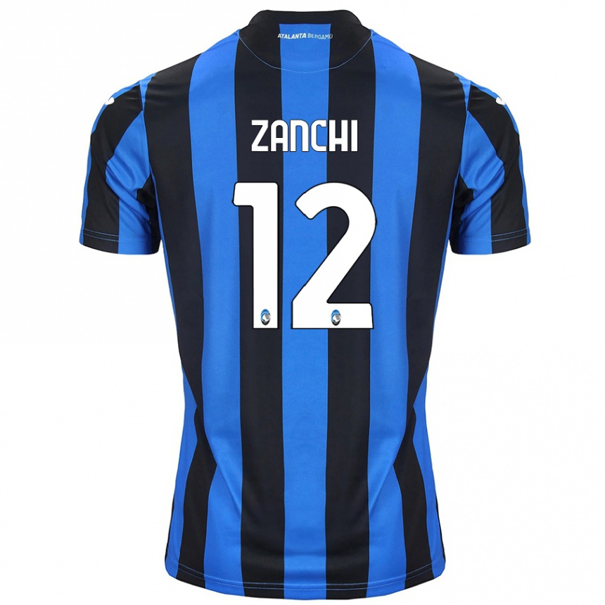 Kids Football Edoardo Zanchi #12 Blue Black Home Jersey 2024/25 T-Shirt Australia