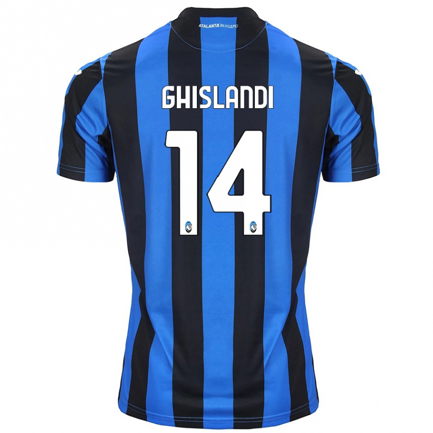 Kids Football Davide Ghislandi #14 Blue Black Home Jersey 2024/25 T-Shirt Australia