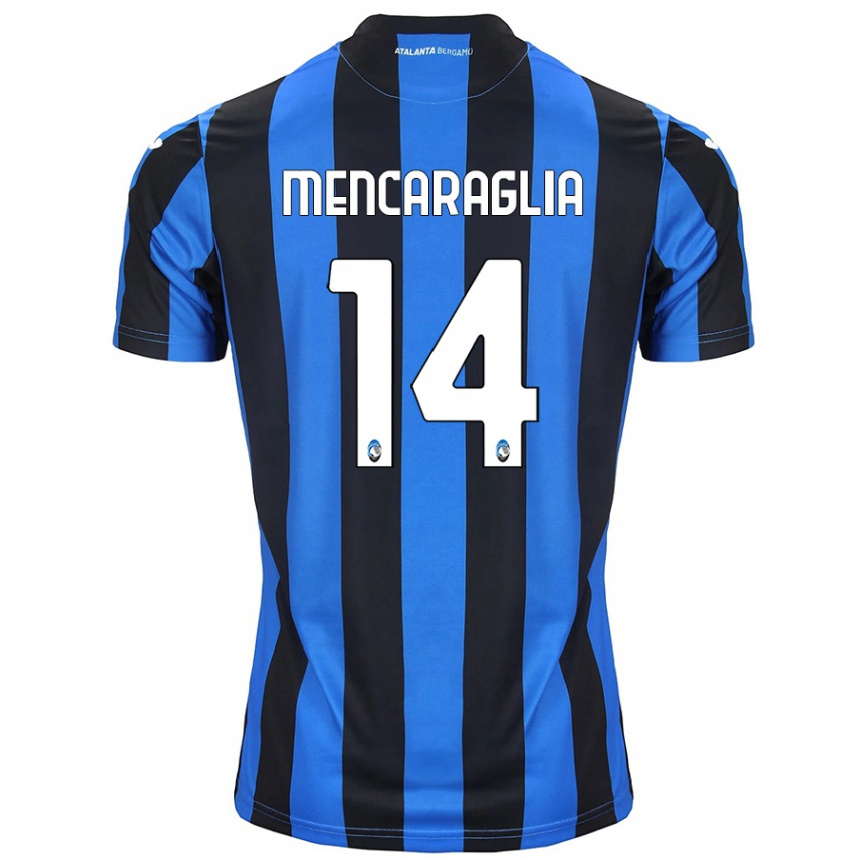 Kids Football Filippo Mencaraglia #14 Blue Black Home Jersey 2024/25 T-Shirt Australia