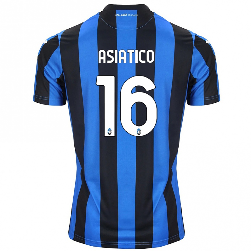 Kids Football Pietro Asiatico #16 Blue Black Home Jersey 2024/25 T-Shirt Australia