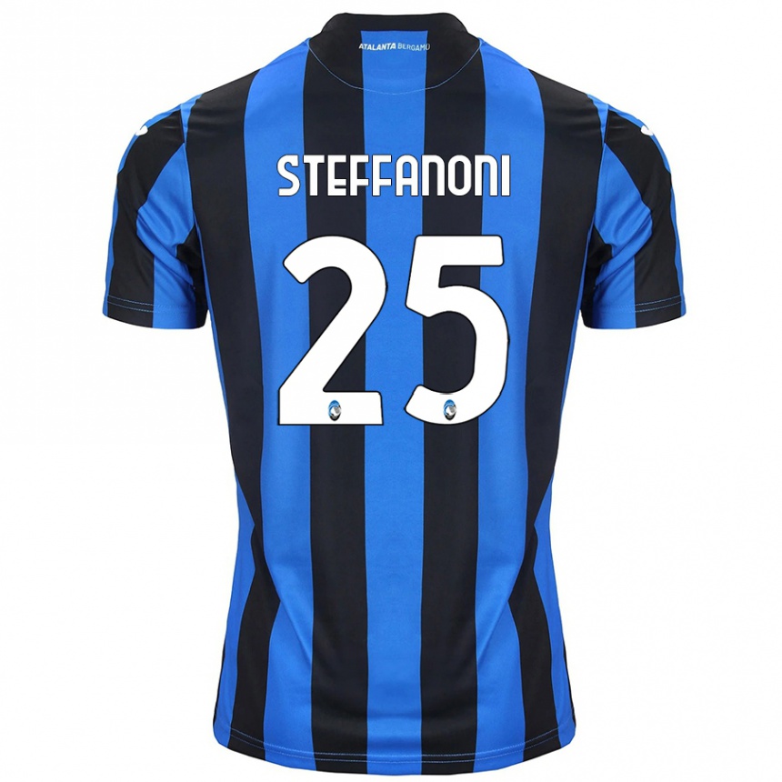 Kids Football Federico Steffanoni #25 Blue Black Home Jersey 2024/25 T-Shirt Australia