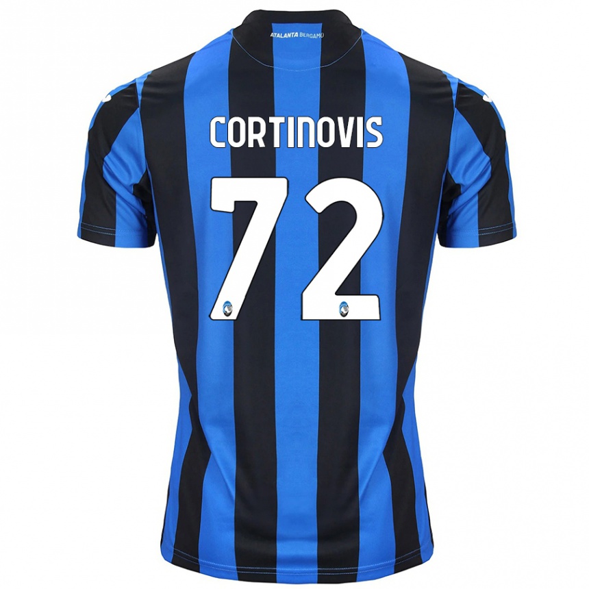 Kids Football Alessandro Cortinovis #72 Blue Black Home Jersey 2024/25 T-Shirt Australia