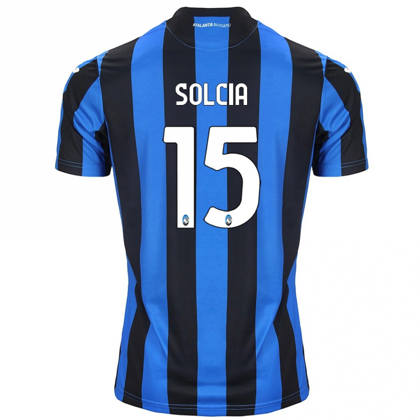 Kids Football Daniele Solcia #15 Blue Black Home Jersey 2024/25 T-Shirt Australia