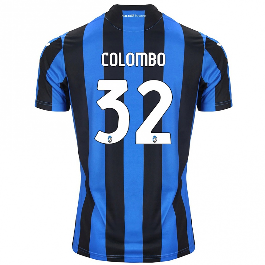 Kids Football Matteo Colombo #32 Blue Black Home Jersey 2024/25 T-Shirt Australia