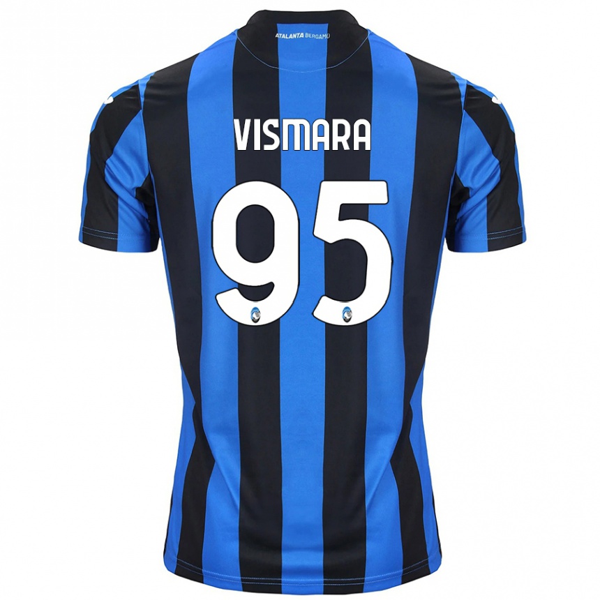 Kids Football Paolo Vismara #95 Blue Black Home Jersey 2024/25 T-Shirt Australia