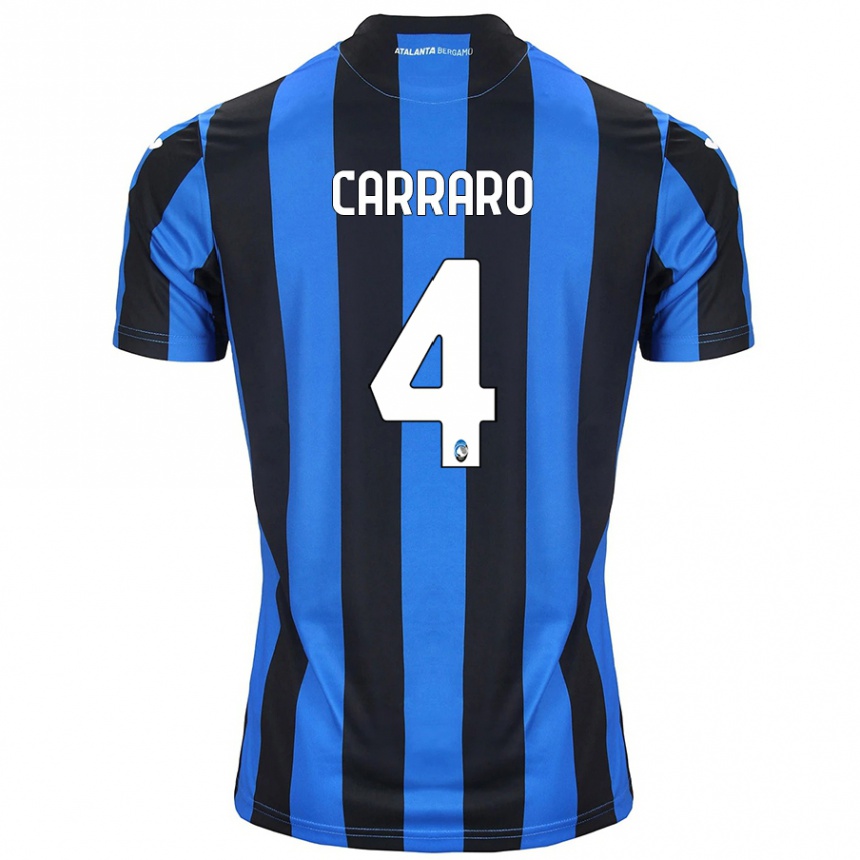 Kids Football Marco Carraro #4 Blue Black Home Jersey 2024/25 T-Shirt Australia