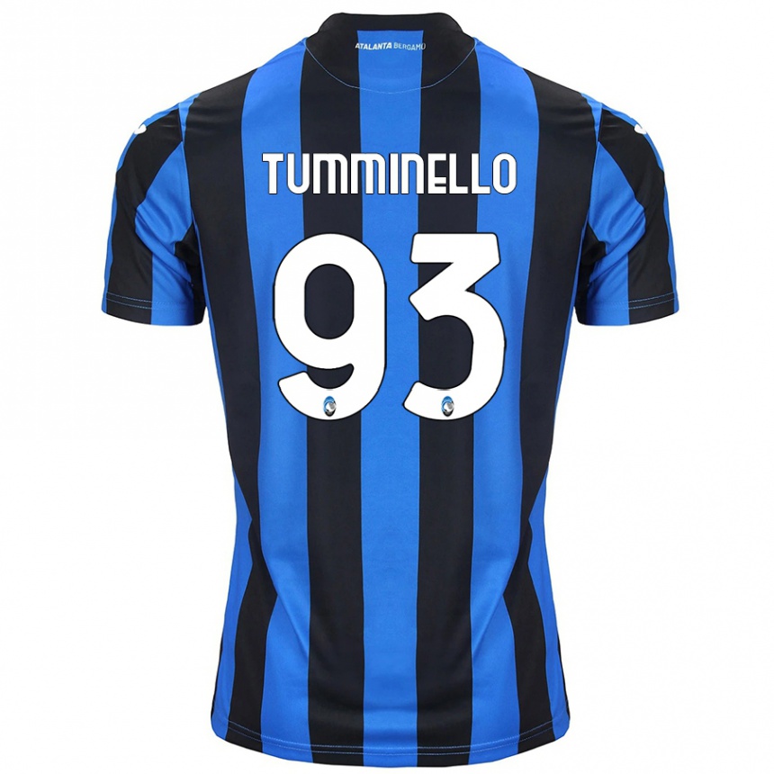 Kids Football Marco Tumminello #93 Blue Black Home Jersey 2024/25 T-Shirt Australia